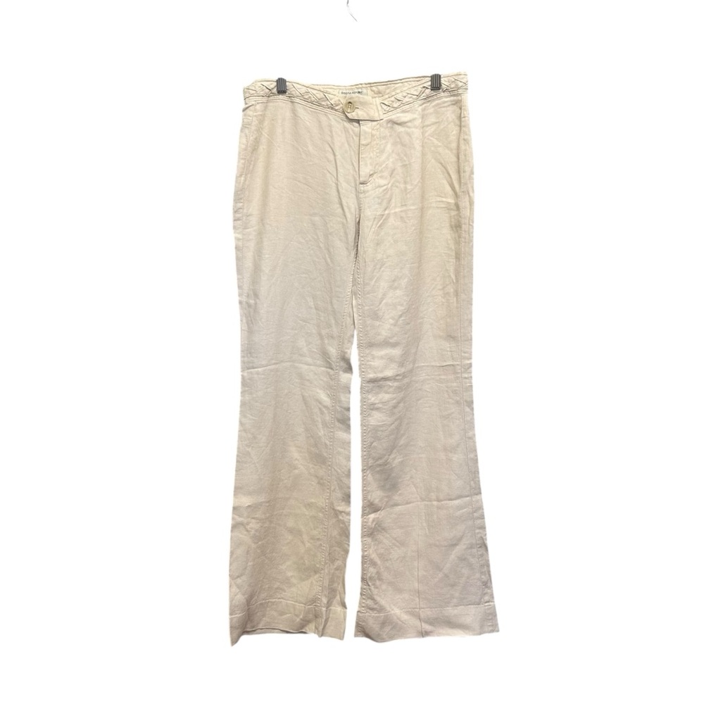 Banana Republic Factory Neutral Linen Wide Leg Mid Rise Pants Size 6
